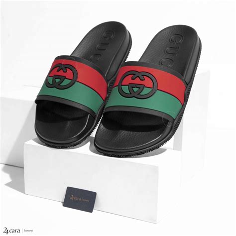 brown gucci slides men|men Gucci interlocking slides.